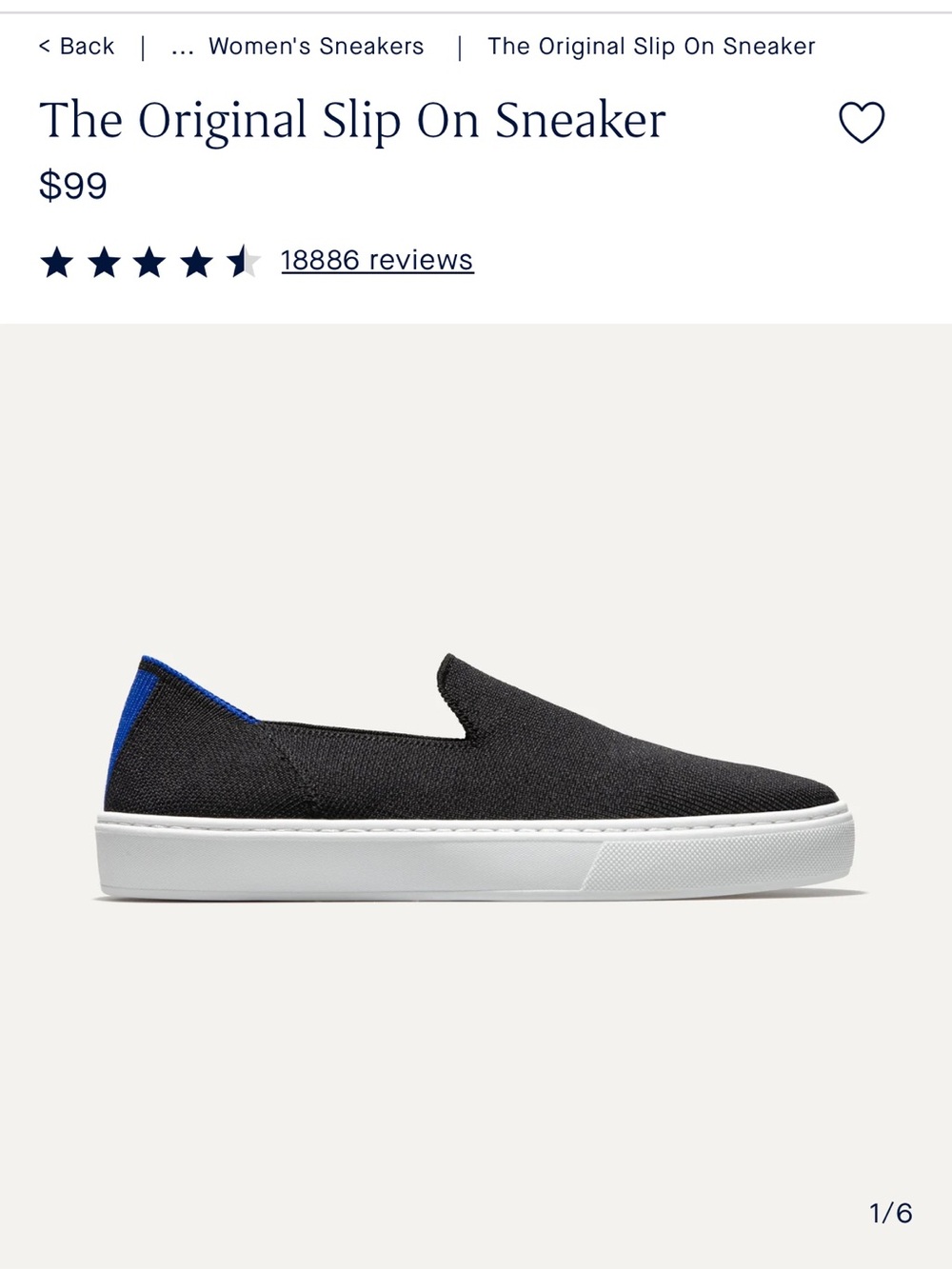 Rothy’s Slip-On Canvas Sneaker - Black